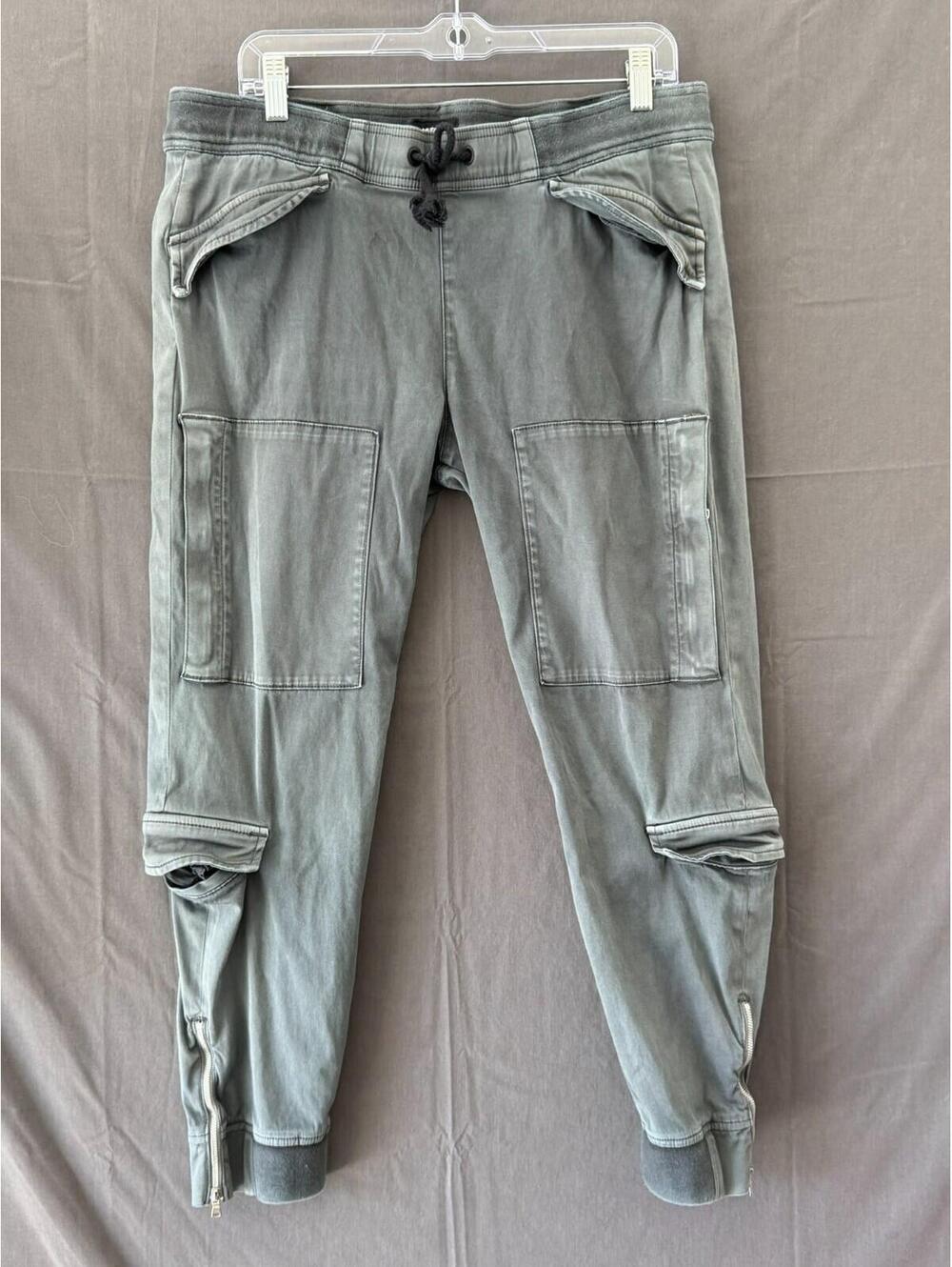 Hudson Jeans Runaway Flight Pants Size 29 Jogger Cargo Gray Mineral Wash Distres